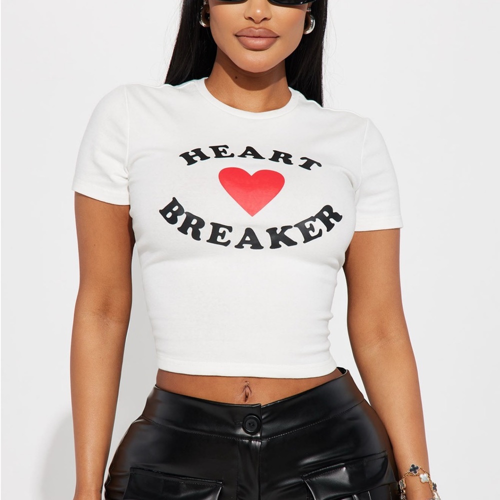 Heart Breaker White Crop Top